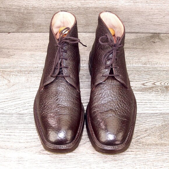 $995 GRAVATI Neiman Marcus 8 M Chukka PECCARY Brown 15950 * add $15 new Trees main image 11